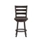 Merrick Lane Therus Commercial Grade Classic Wooden Ladderback Swivel Stool with Solid Wood Seat and Footrest